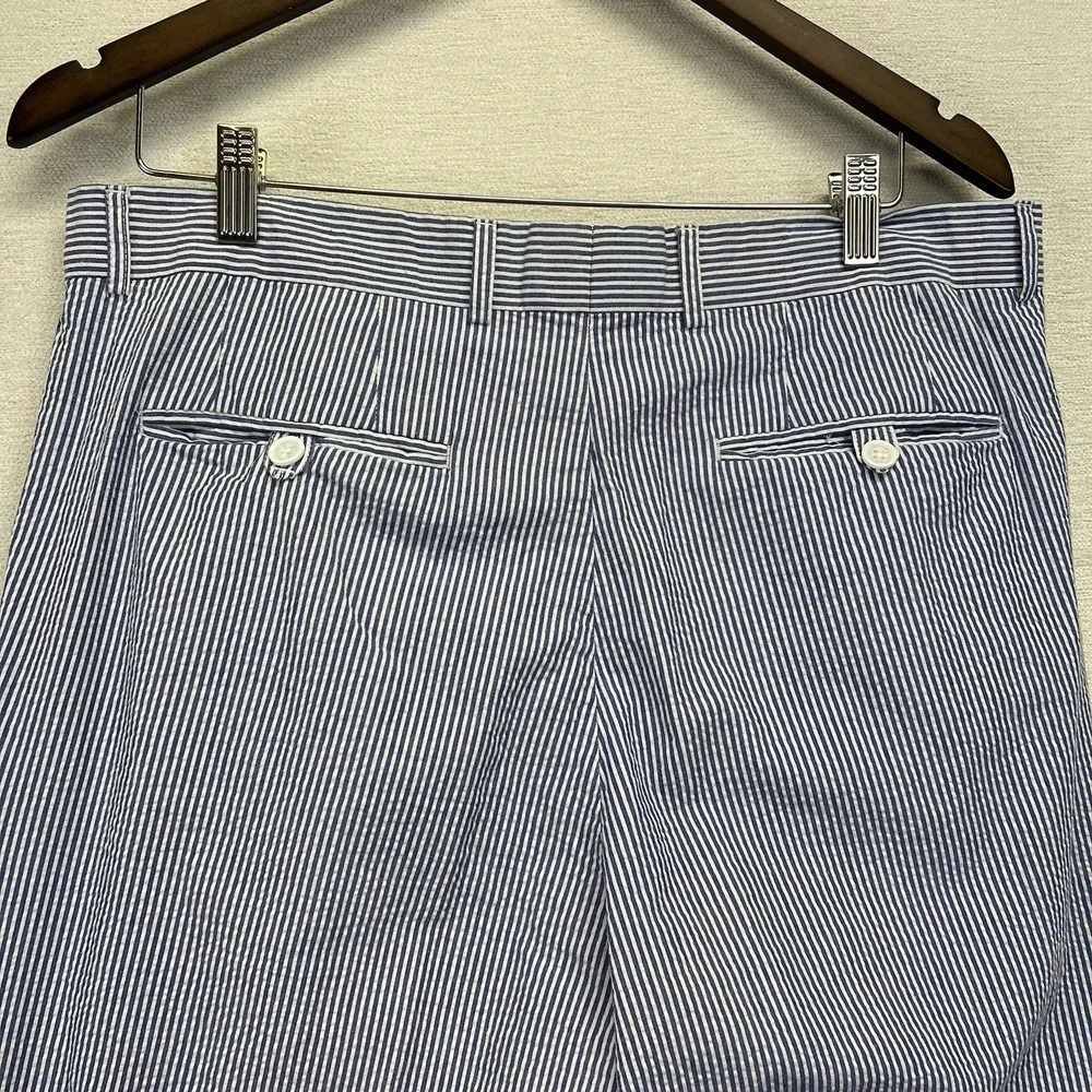 Alan‎ Flusser Seersucker Dress Pants Mens 36x30(35.5x28) Striped Cotton Trousers